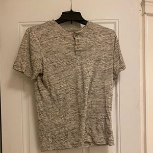 grey aeropostale short sleeve henley men size XS